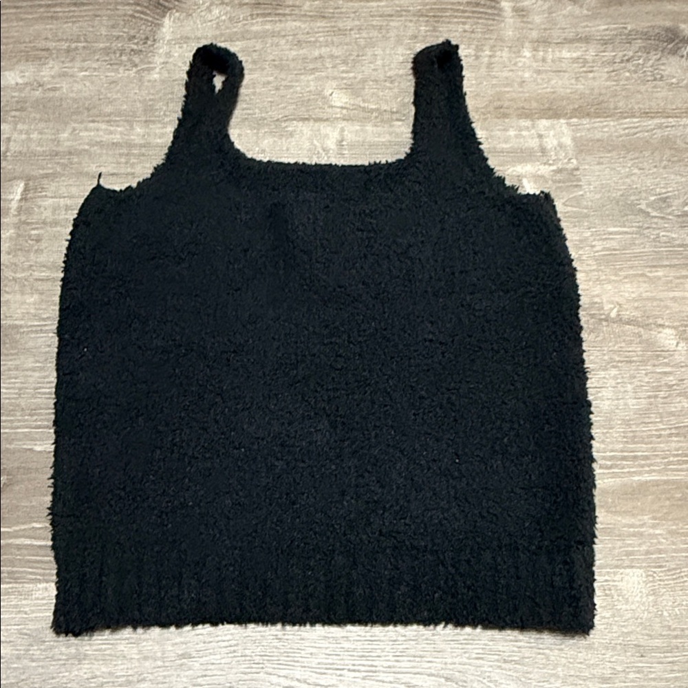 SKIMS Women's Cozy Knit Fuzzy Tank Top Sleeveless Black Size 4X/5X